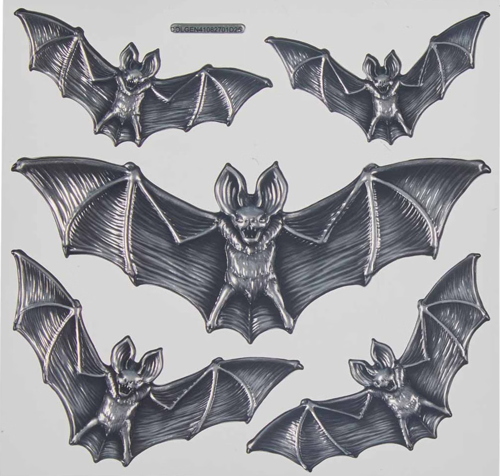 15 ct Pop-Up Wall Stickers Halloween Spooky Themed Bats Spiders Frogs, Crows