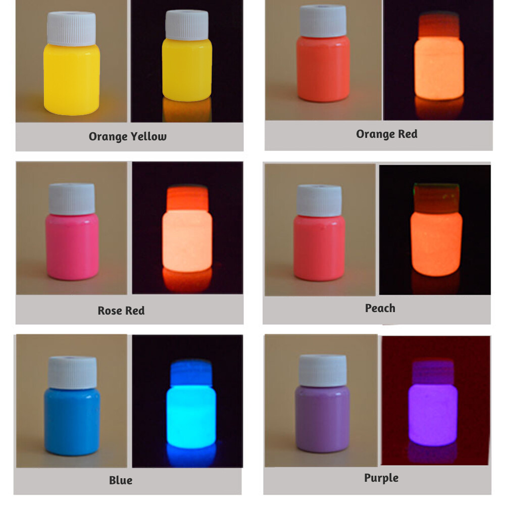 20g Glow in the Dark Fluorescent Colorful Acrylic Luminous Paint S3C7