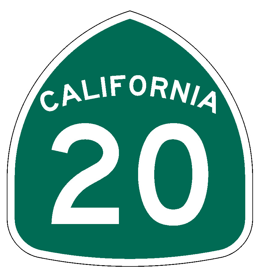 California State Route 20 Sticker Decal R1003 Highway Sign Road Sign