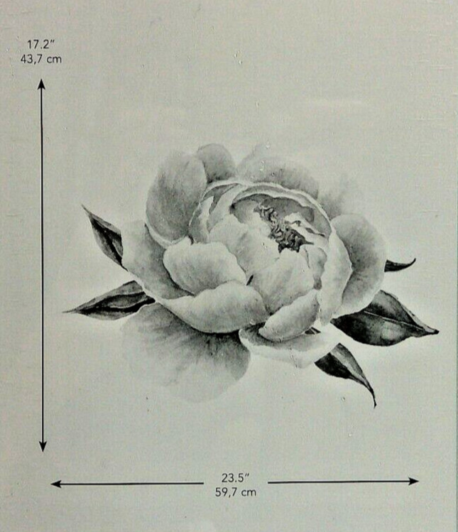 NEW RoomMates Black White Peony Giant Peel Stick Wall Decals Home Decor Floral