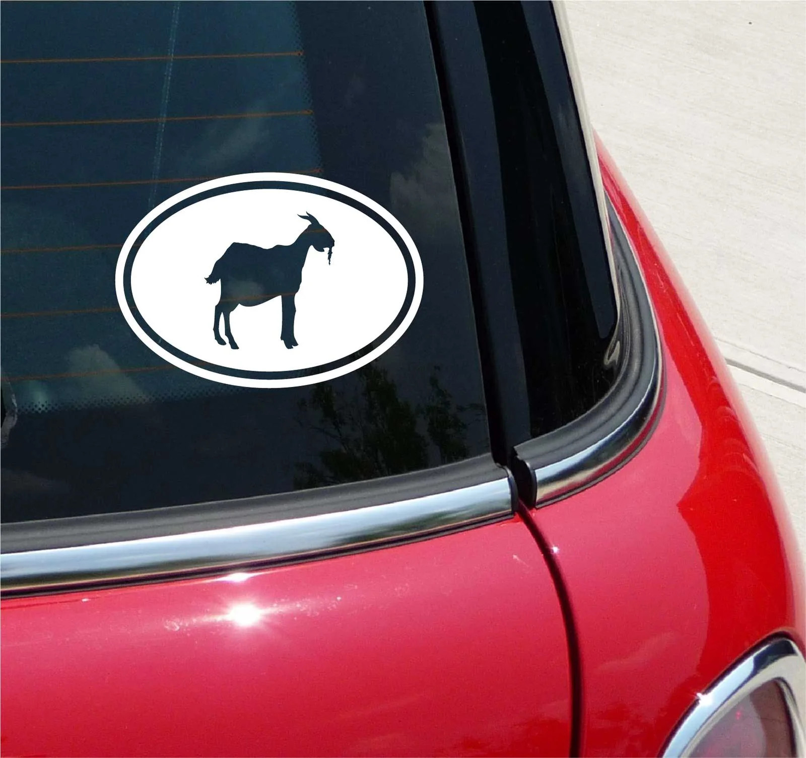 Euro Goat Farm Graphic Decal Sticker Car Wall Oval NOT Two Colors