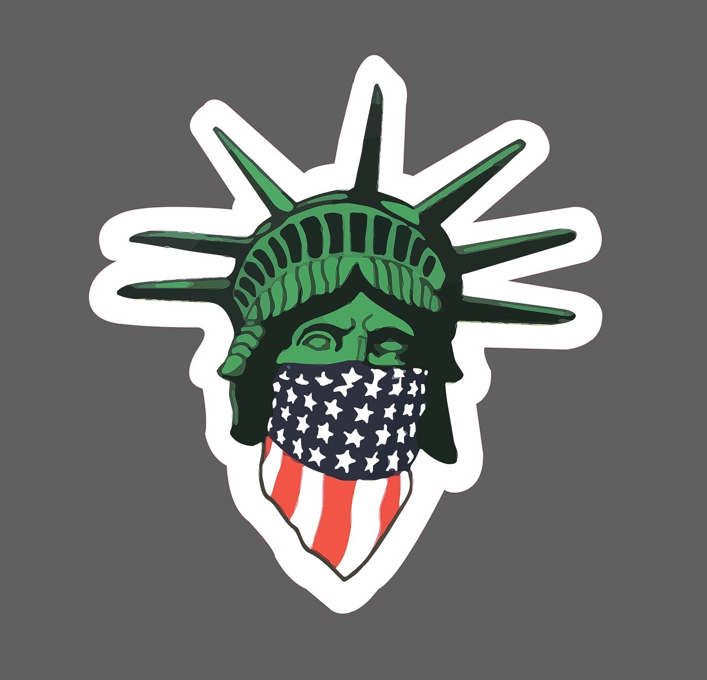 Statue of Liberty Sticker USA Flag Mask – Buy Any 4 For $1.75 Each Storewide!