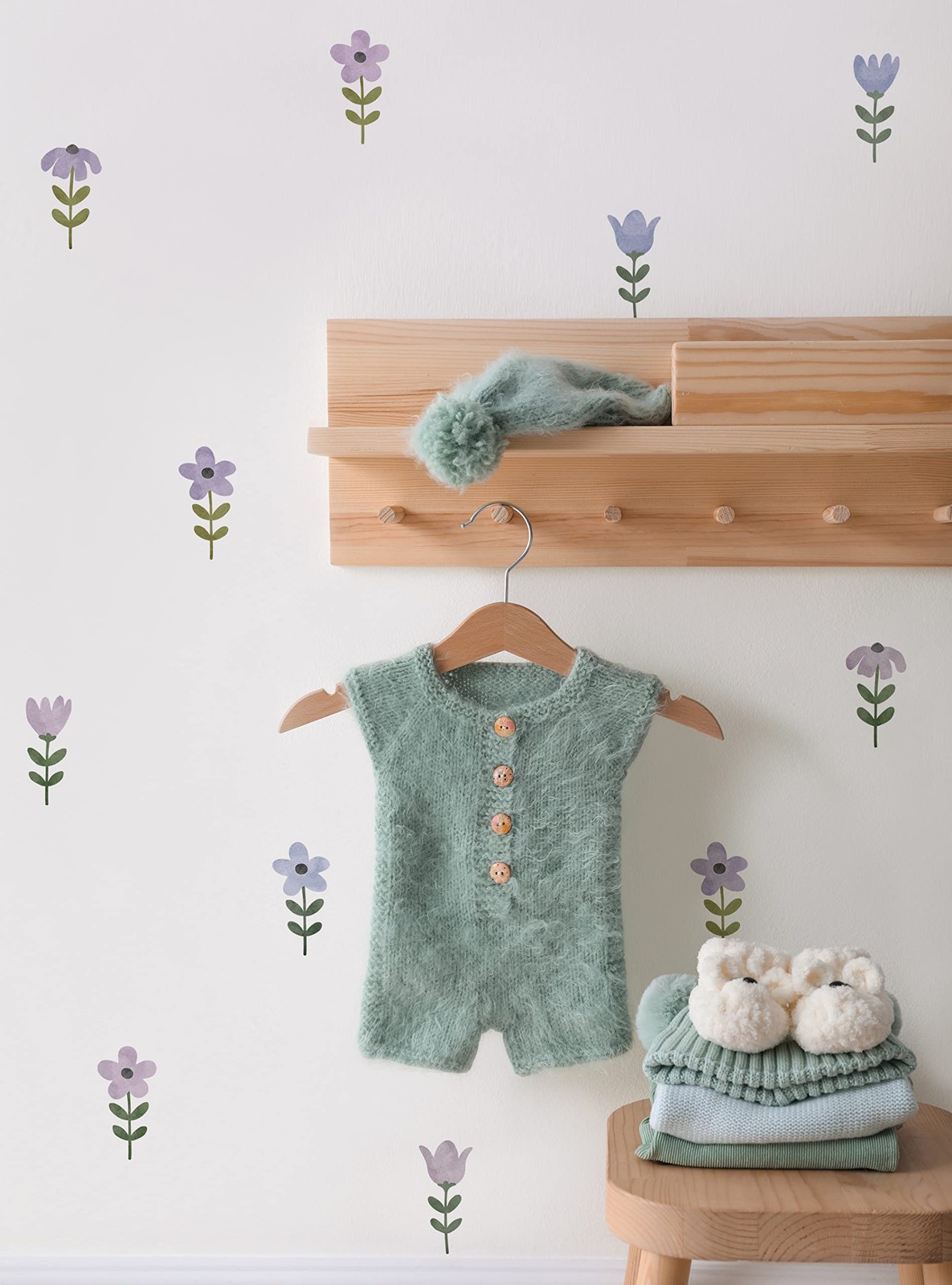 Tiny Flowers Peel and Stick Wall Stickers (Lavender)