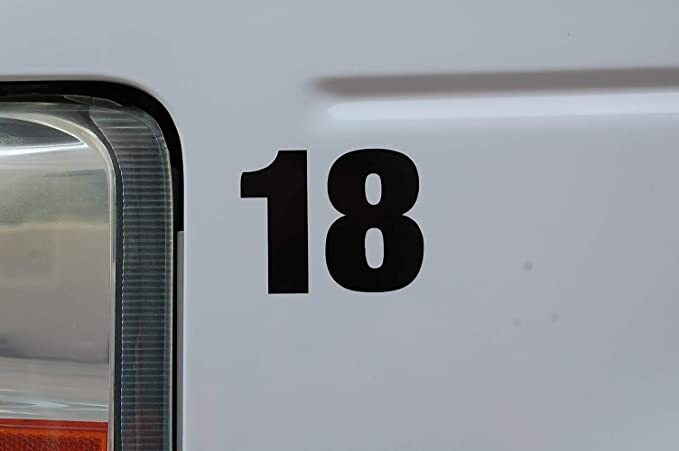 0-9 Reflective Numbers Black Sticker Vinyl Decals CHOOSE 1"-12" Set Of 40 (RV2)