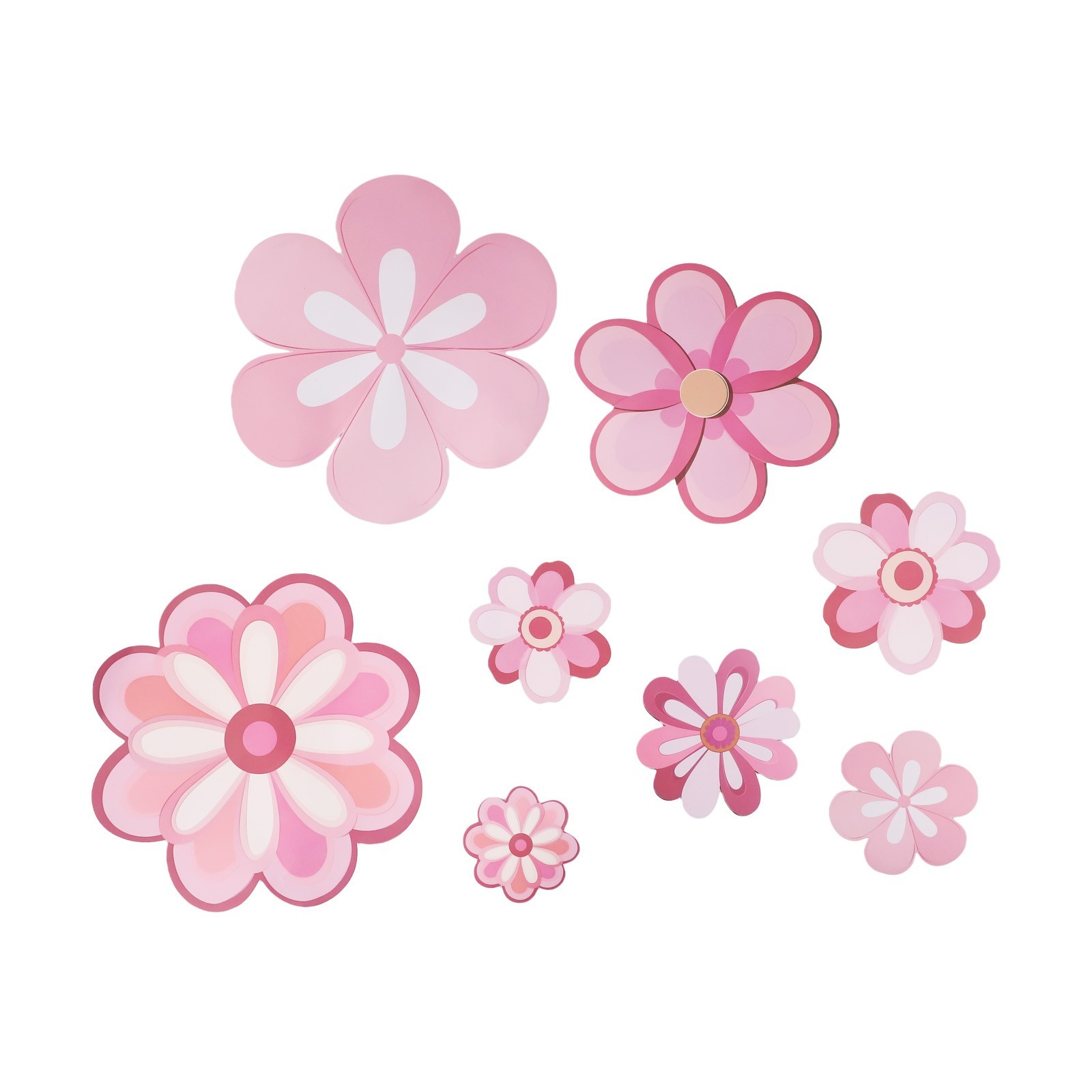 Set of 8 Floral Wall Decals for Living Spaces Waterproof and Removable