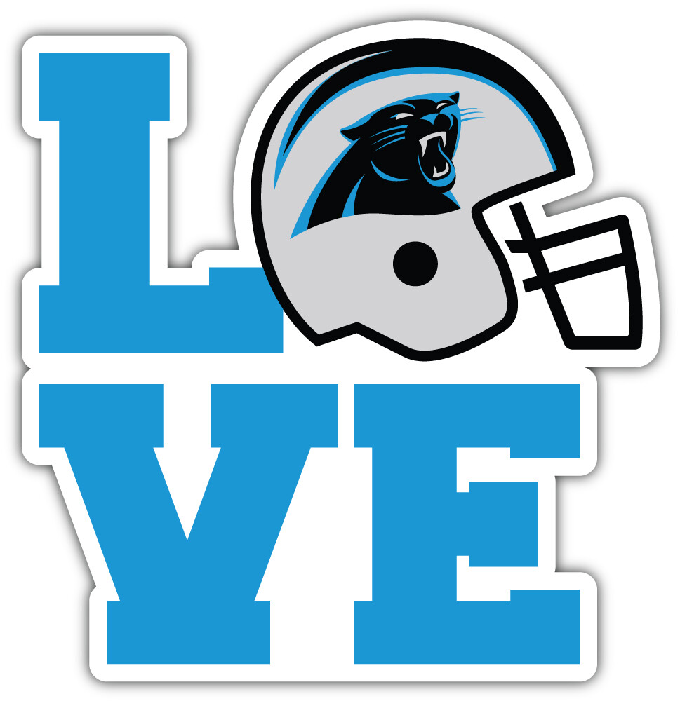 Carolina Panthers Love NFL Sport Car Bumper Sticker Decal "SIZES"