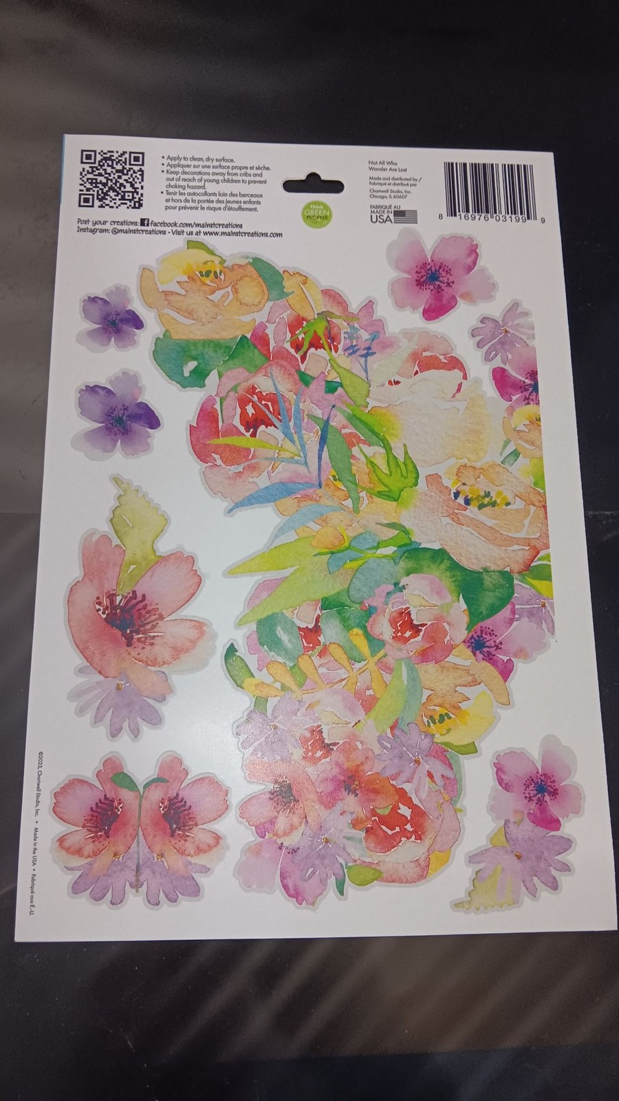 Main Street Wall Creations Floral Wall Decals Jumbo Removable Stickers Sheet