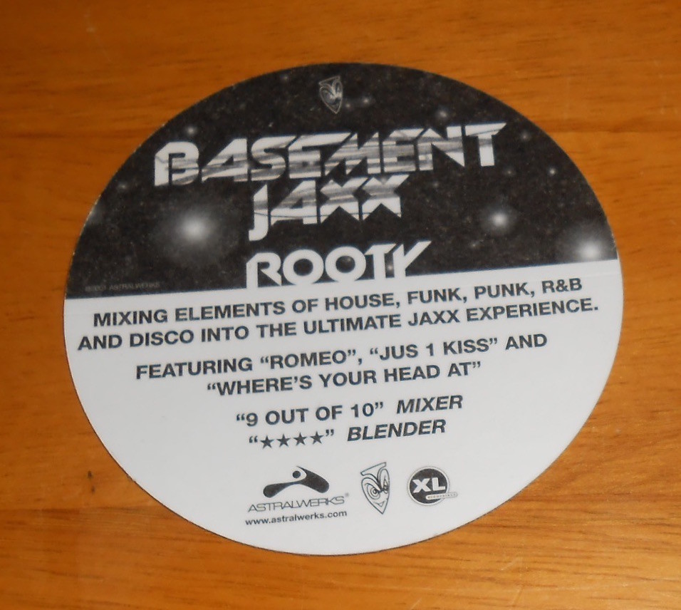 Basement Jaxx Rooty Sticker Original Promo Albino Gorilla (circle) 3.5“