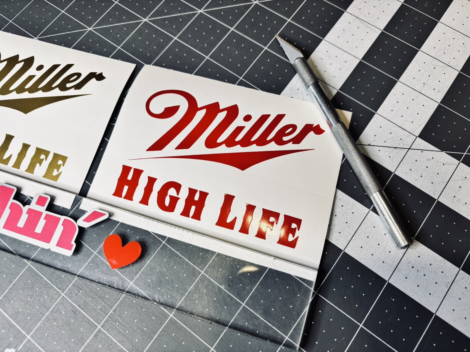 Custom Miller Time Beer Die Cut Vinyl Decal For White/Gold Surfaces/Signs/Glass