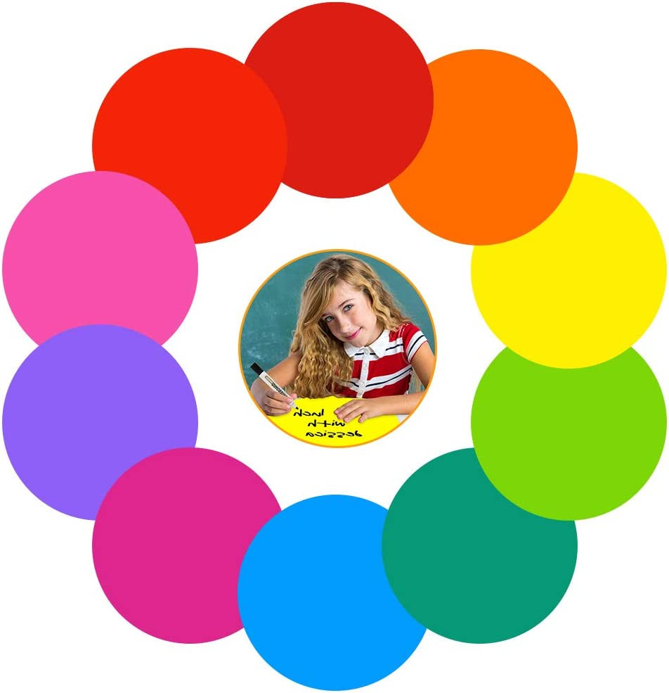 Colorful Dry Erase Dots Circles for Tables Dry Erase Spots for Desk, 10 Pcs | Se