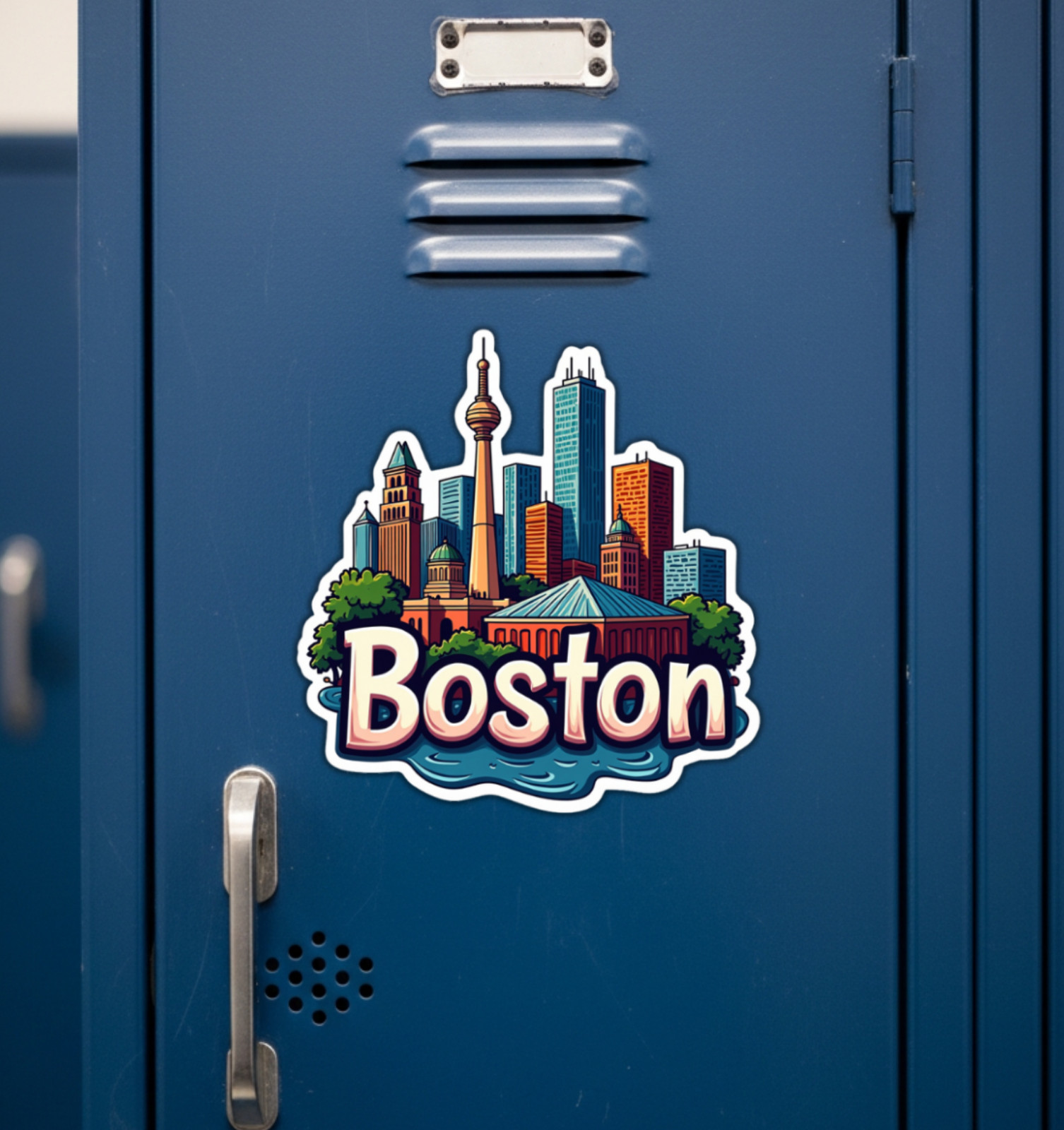 Boston Massachusettes Fridge Magnet or Laptop Sticker