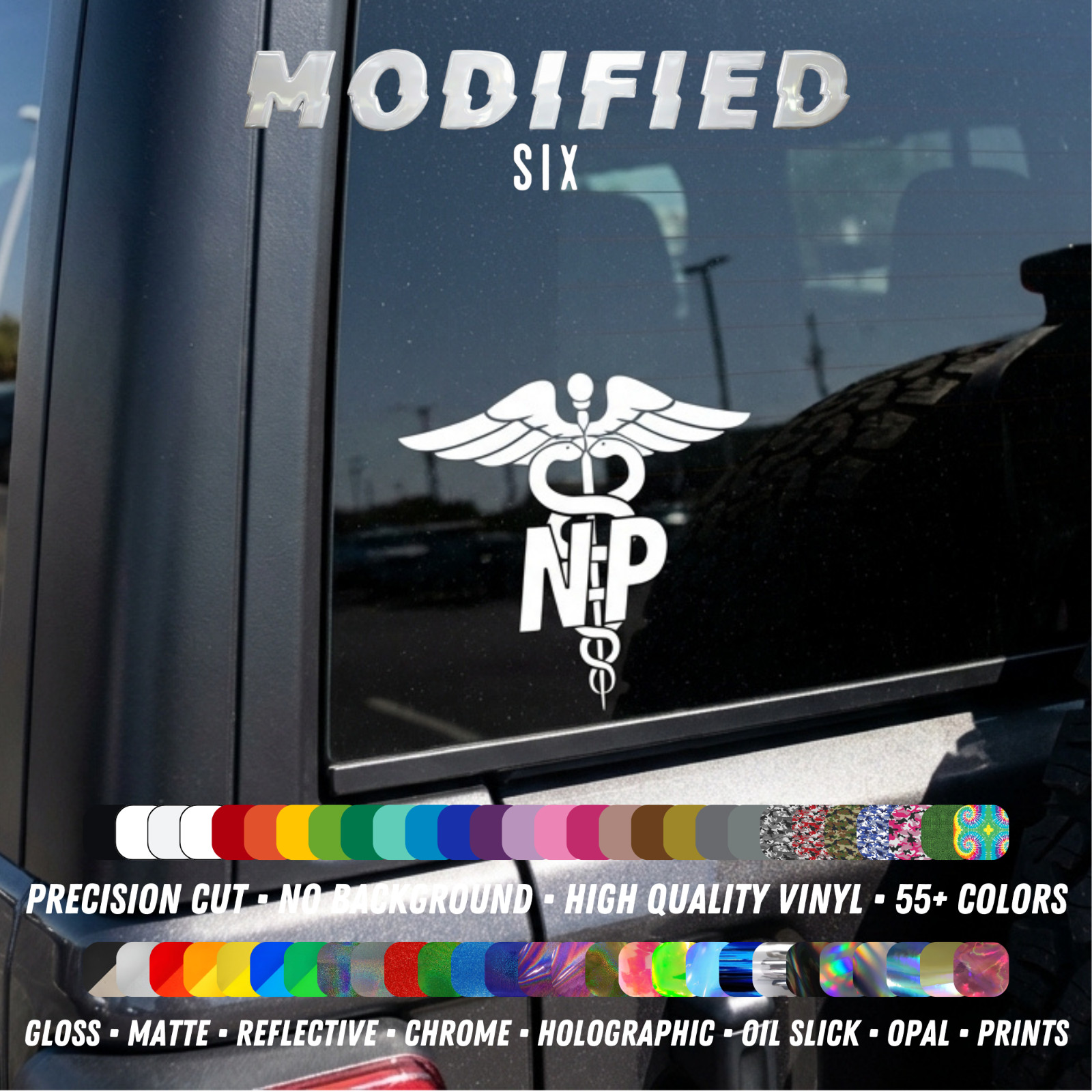 NP Nurse Practitioner Car Decal Custom Vinyl Sticker | Reflective & Holographic
