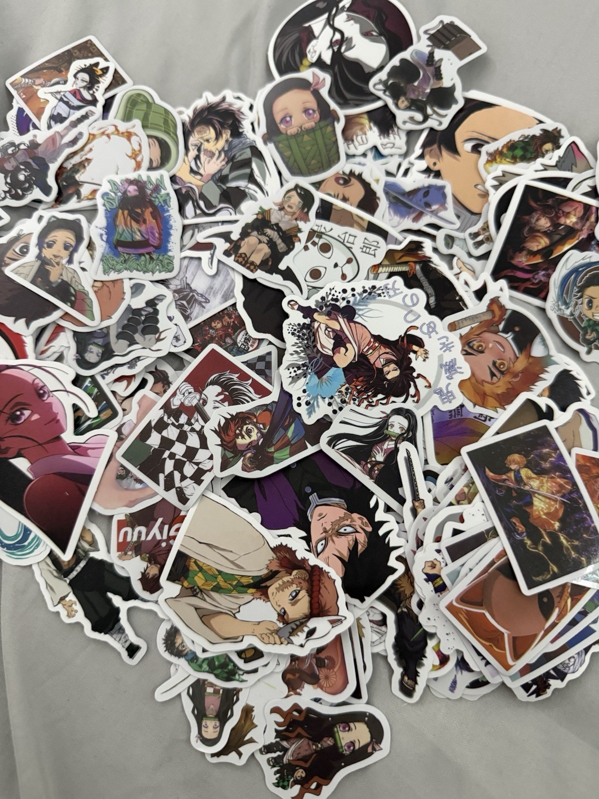 10pcs Vinyl Stickers Demon Slayer Anime Luggage Phone Laptop Fridge