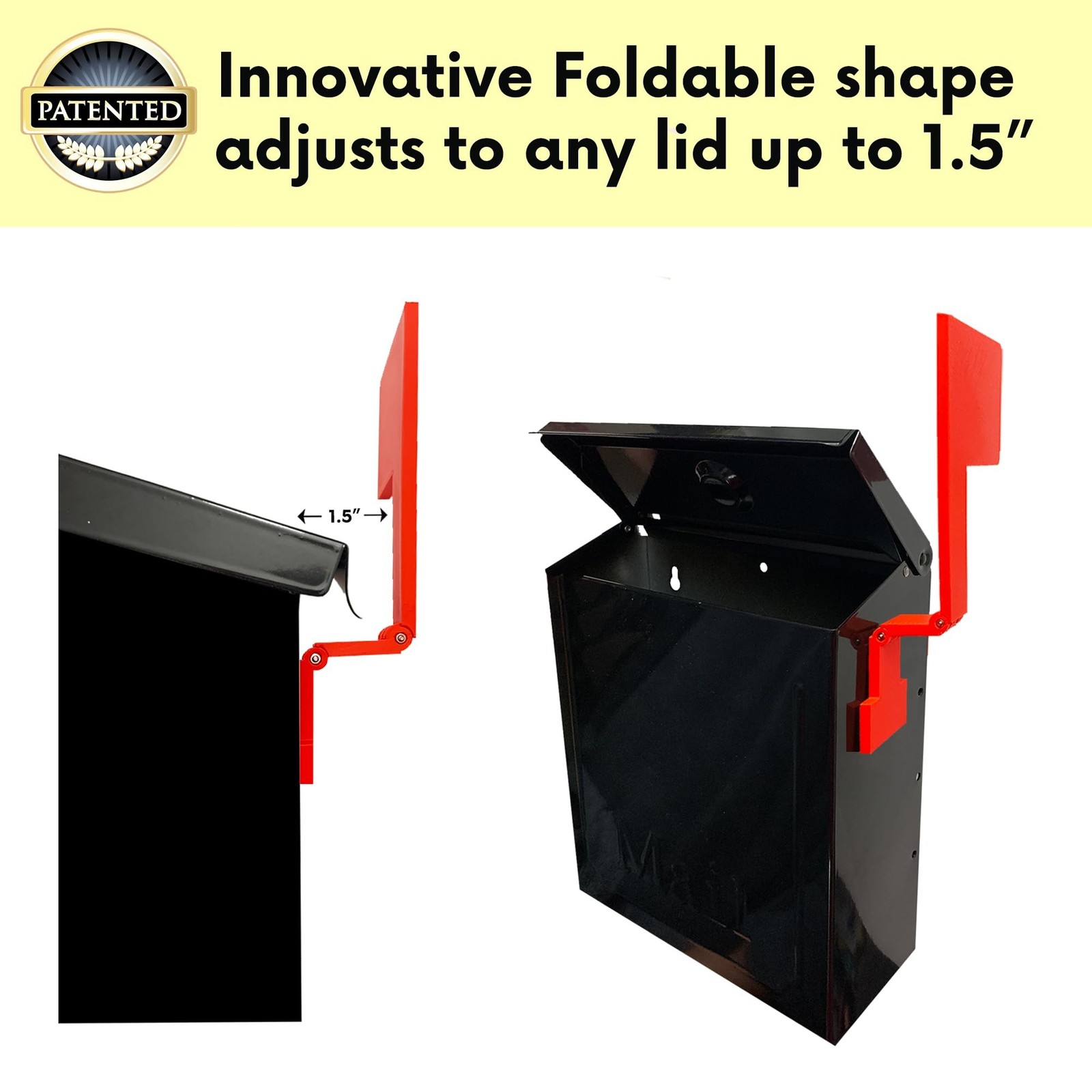 Wall Mount Mailbox Flag (Adhesive or Screw Installation) – Folding 180
