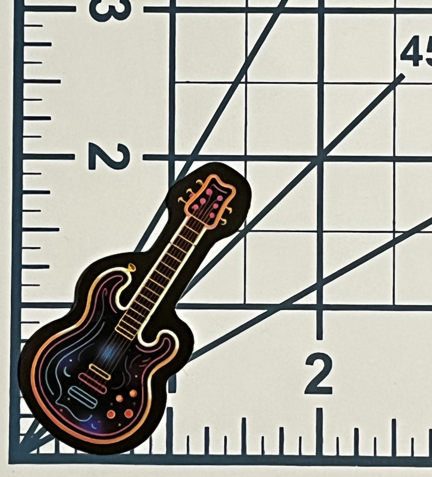 Neon Electric Guitar Vinyl Sticker Music Rock Retro Glow Decal Laptop Musician