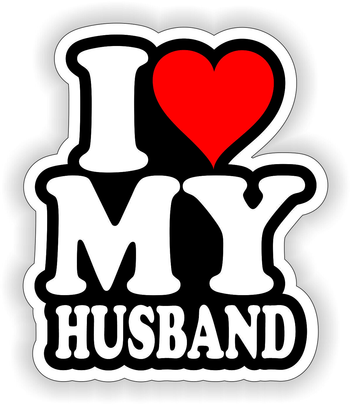 I Love My Husband 2.25" Vinyl Hard Hat Helmet Sticker Decal
