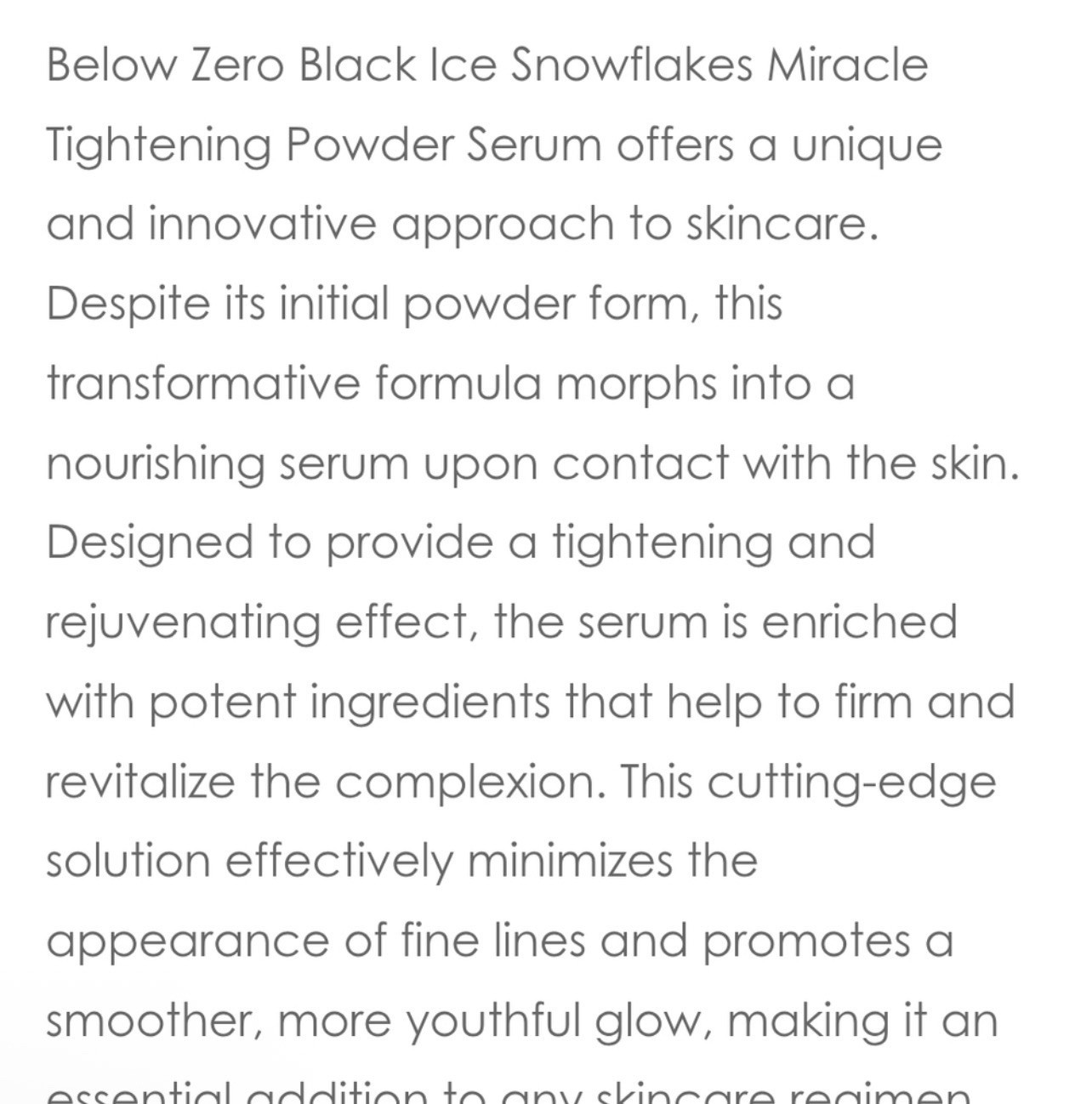 Below Zero Black Miracle Tightening Powder Serum 20+ Treaments ~ Retails $1350