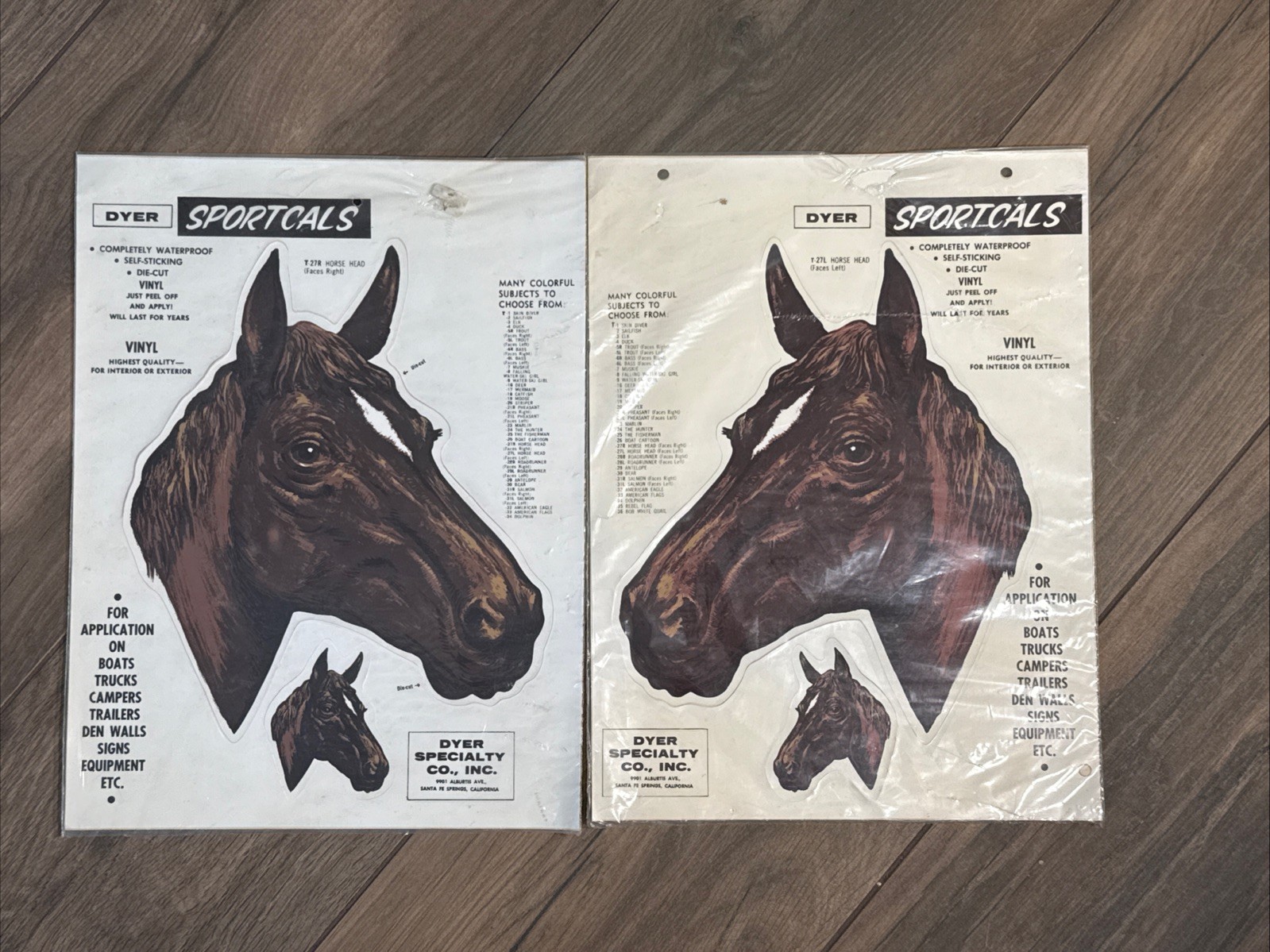 Lot of 4 Vintage 1960s 70s NOS Die Cut HORSE Decals Meyercord Equestrian Decor