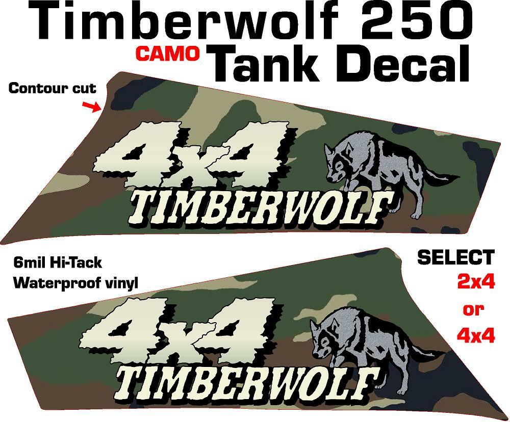 Yamaha Timberwolf 250 4×4 2×4 OEM Camo Tank side Plastic decal graphics sticker