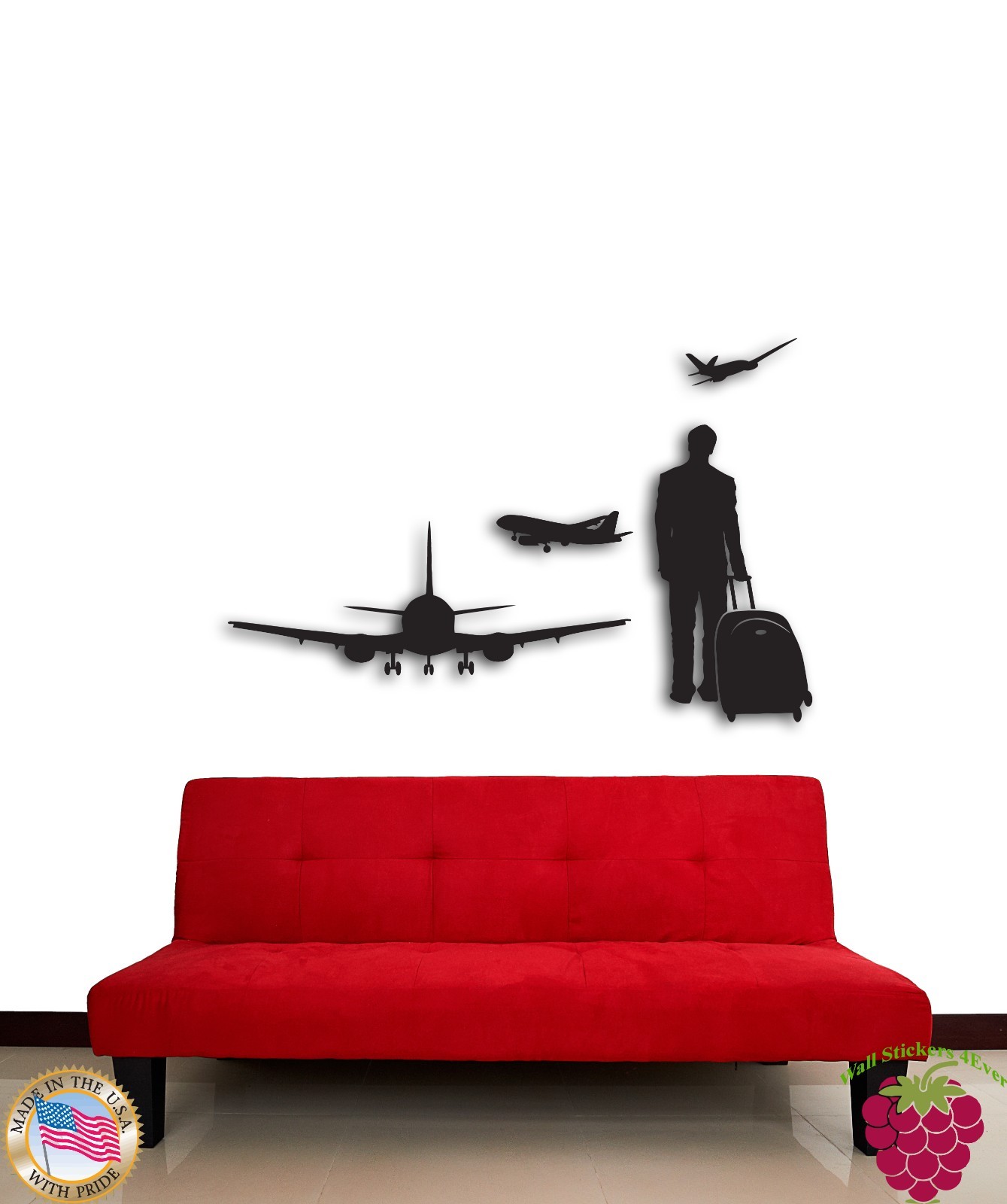 Wall Sticke Travel Airplanes Tourist Coolest Decor For Living Room (z1528)