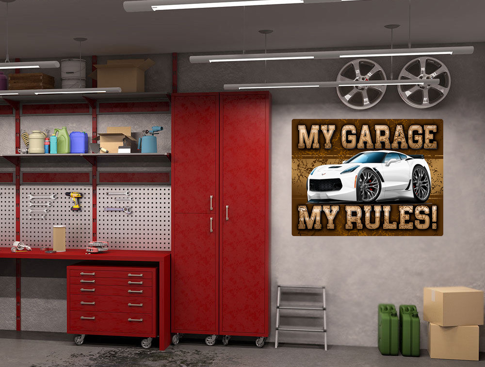 2015-19 Corvette C7 Coupe My Garage My Rules Wall Art Graphic Sticker