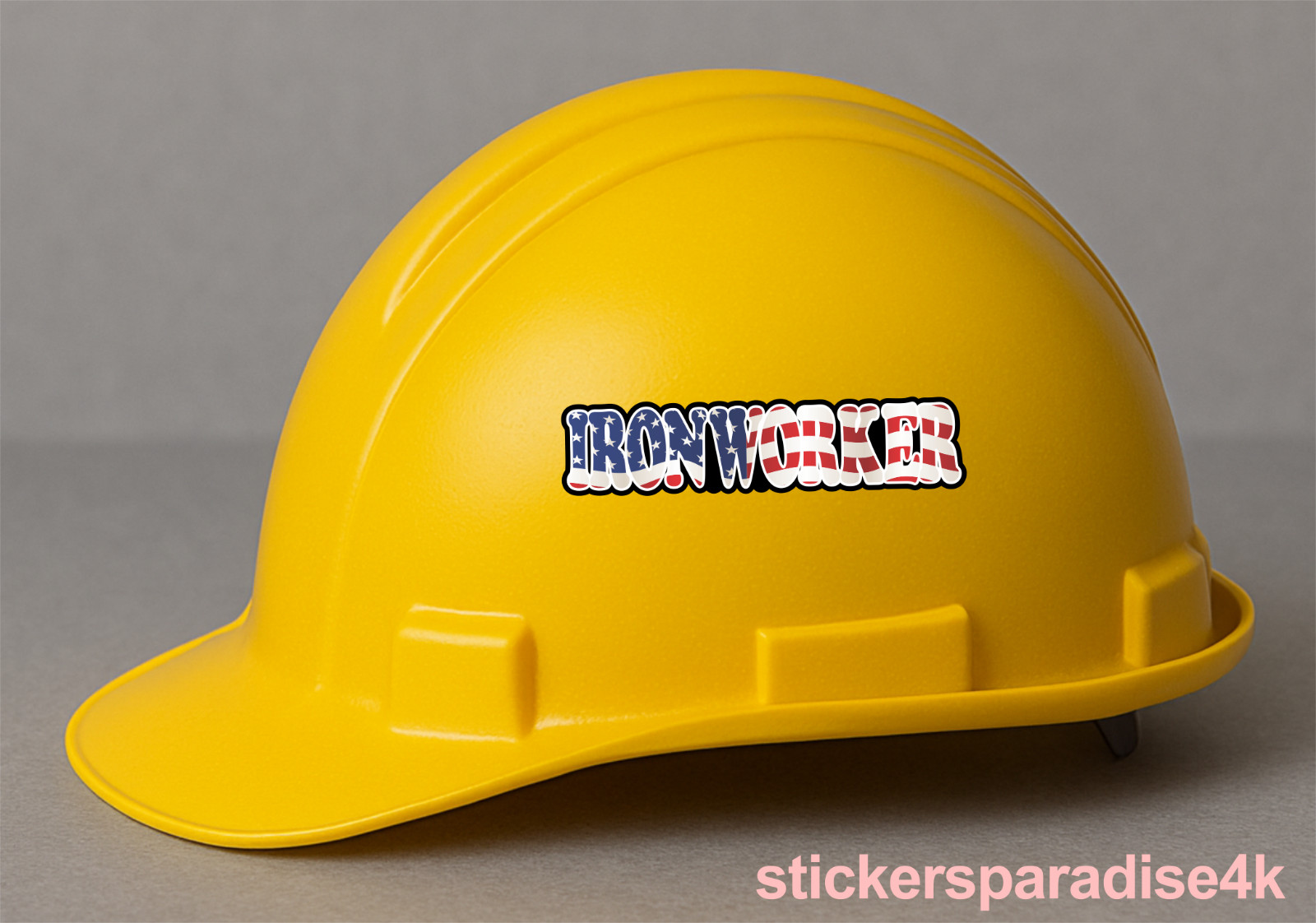 Hard Hat Decal IRONWORKER 4×1 inches Vinyl Sticker in Full Color Simulates USA