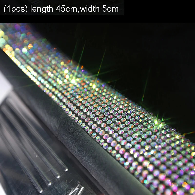 1pc Bling Rhinestone Car Sticker Decoration Auto Multi-function Threshold Protec