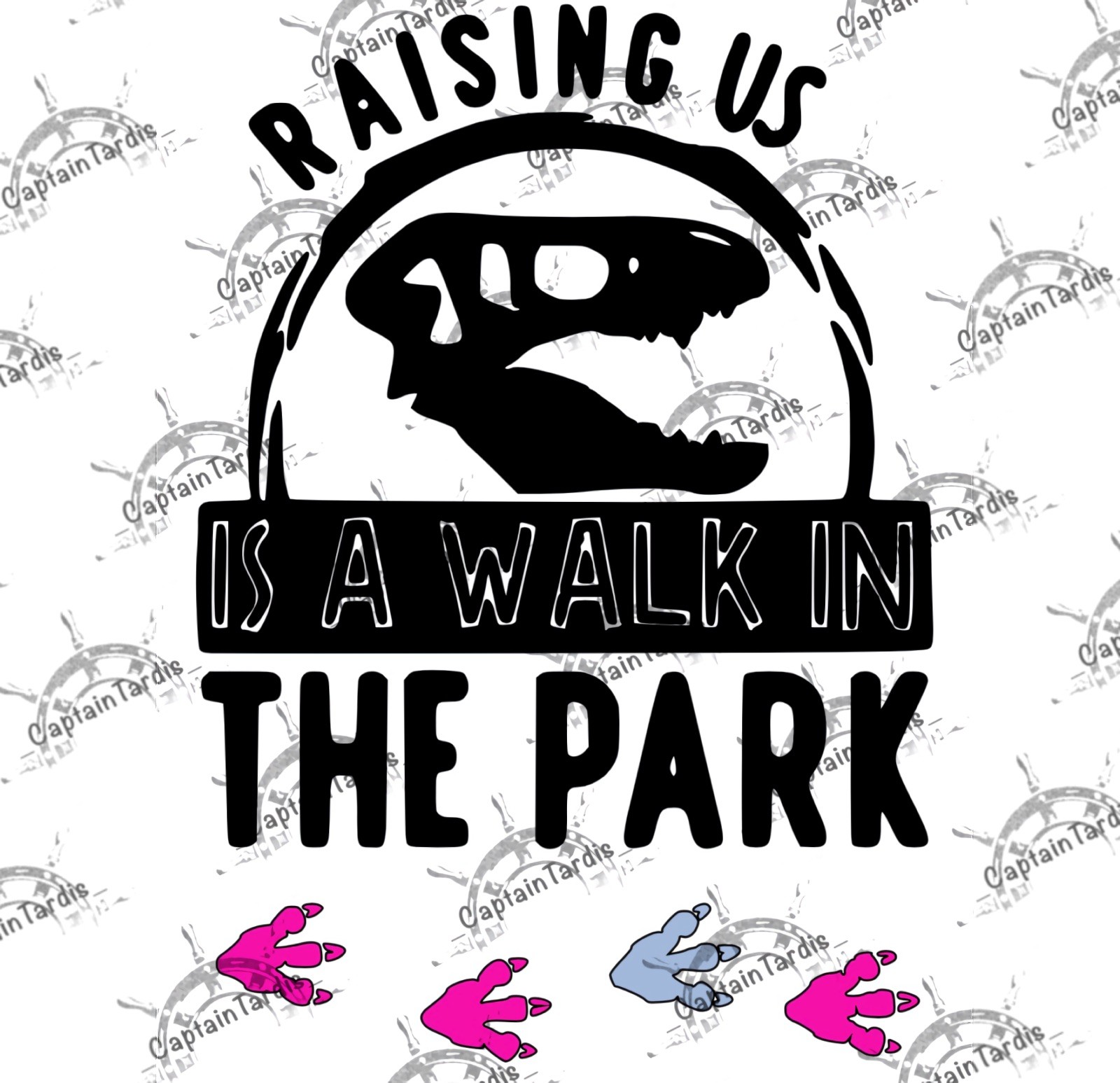 Raising Us Is A Walk In The Park Footprint Vinyl Decal – Made To Order