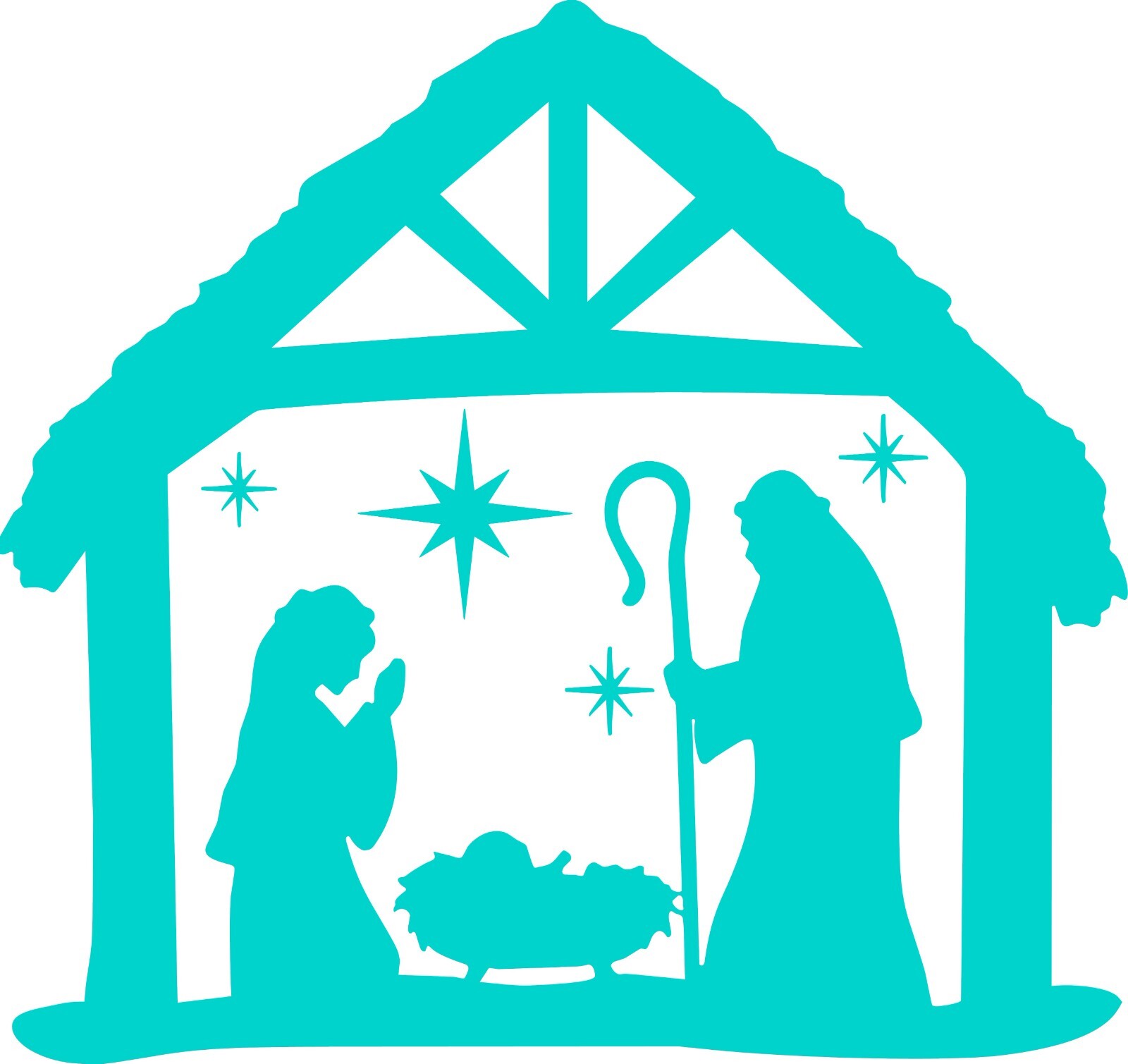 Christmas decal/ 5.5"w x 5"h The Night of his Birth In your Choice of color