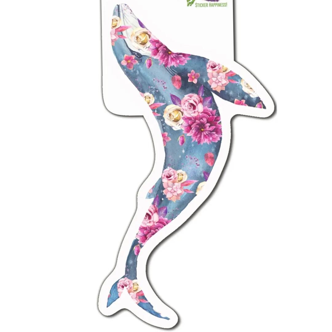 NEW Floral Whale Sticker – Waterproof Vinyl