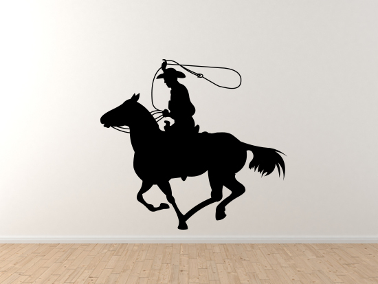 Wild West Rodeo – Cowboy on Horseback Version 1 – Vinyl Wall Decal