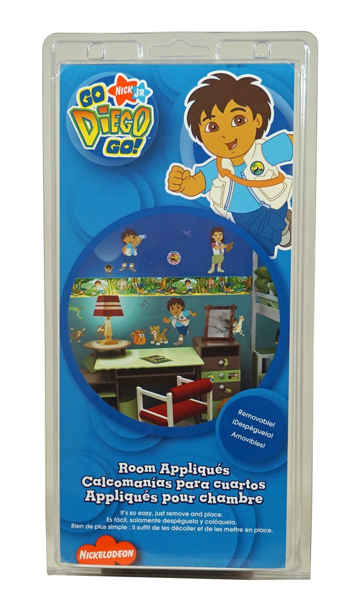 Go Diego Go Room Appliques – Set of Removable Wall Stickers – Remove & Place