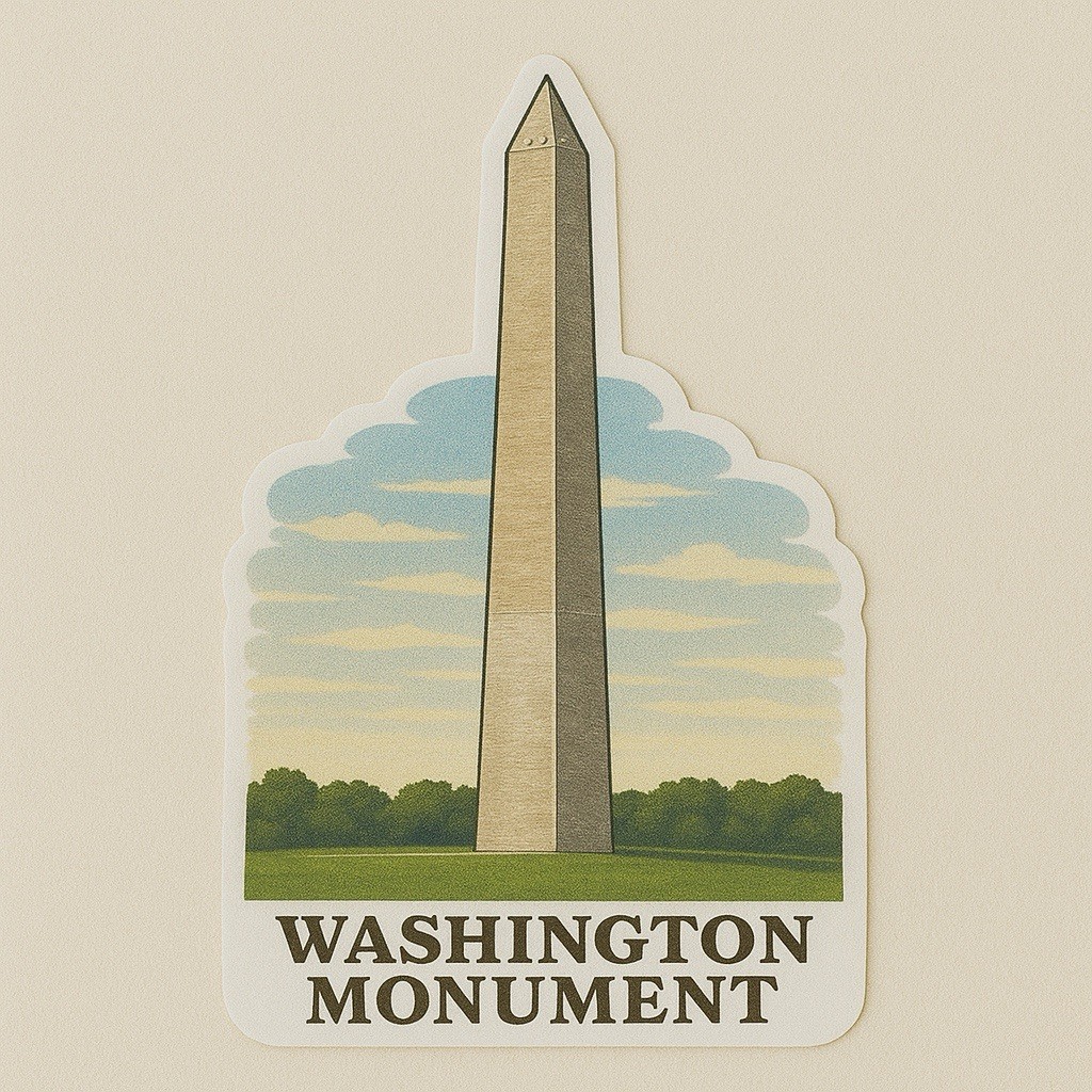 Washington Monument 3” Tall Sticker DC Memorial Souvenir Trip Memoir Collectible