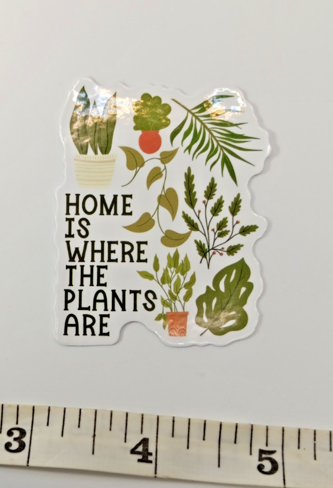 Plants-Succulent-Funny-Home Is Where – Vinyl Sticker-Decal-NWOT-Free Shipping!
