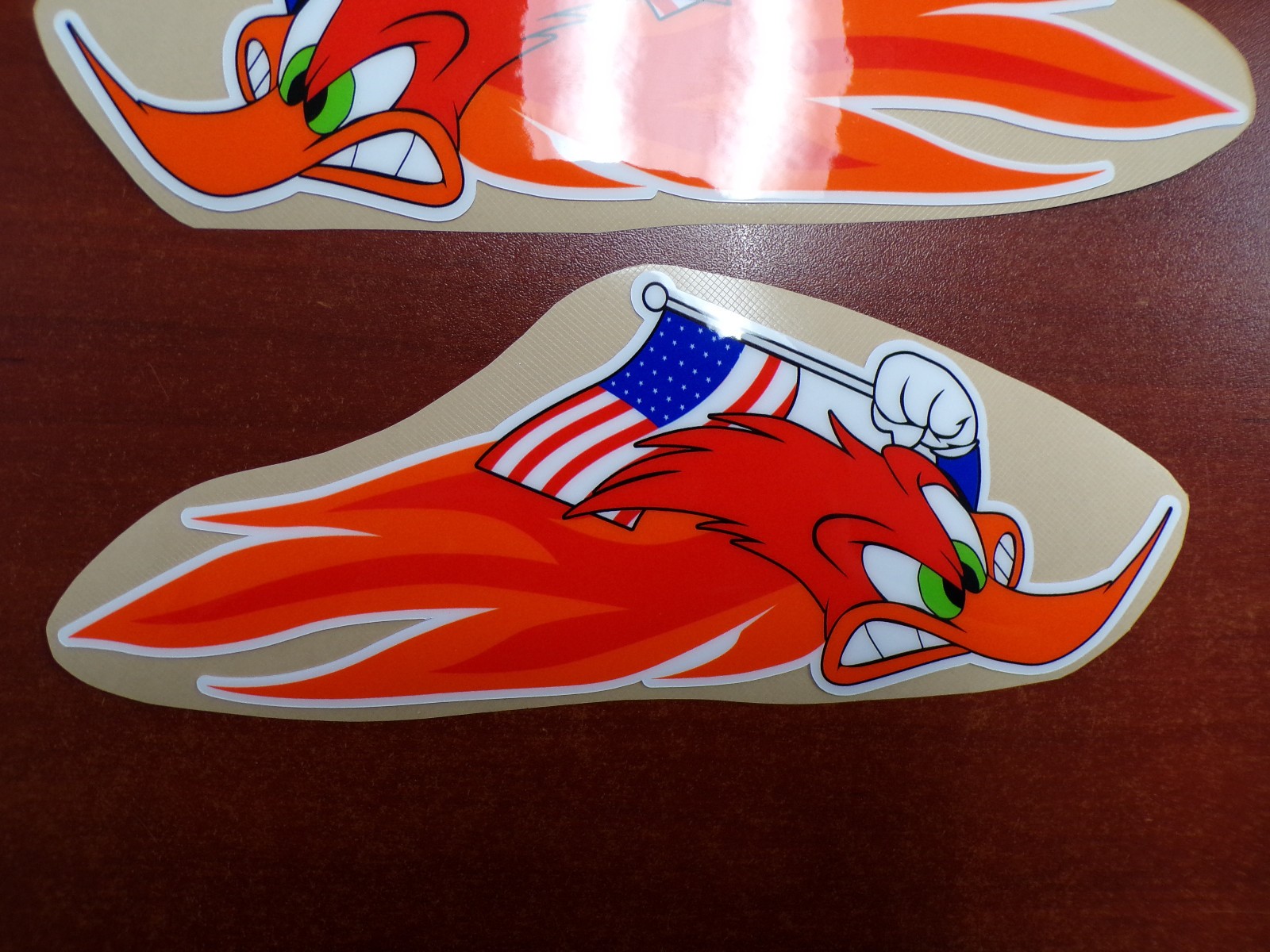 HONDA OLD SCHOOL USA MADE FLAG CORRECT WOODY WOODPECKER GRAPHIC STICKER