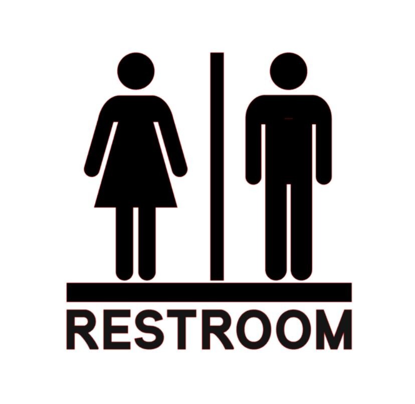 Restroom Bathroom Sticker PICK SIZE COLOR Vinyl Decal Men Women Unisex Sign Shop
