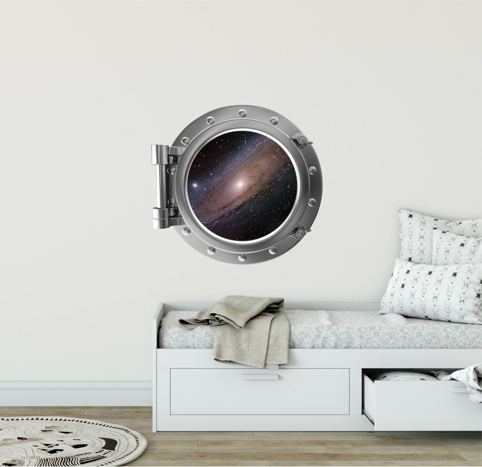 PortScape Milky Way Galaxy 1 Space Porthole Window Wall Decal Vinyl Wall Sticker