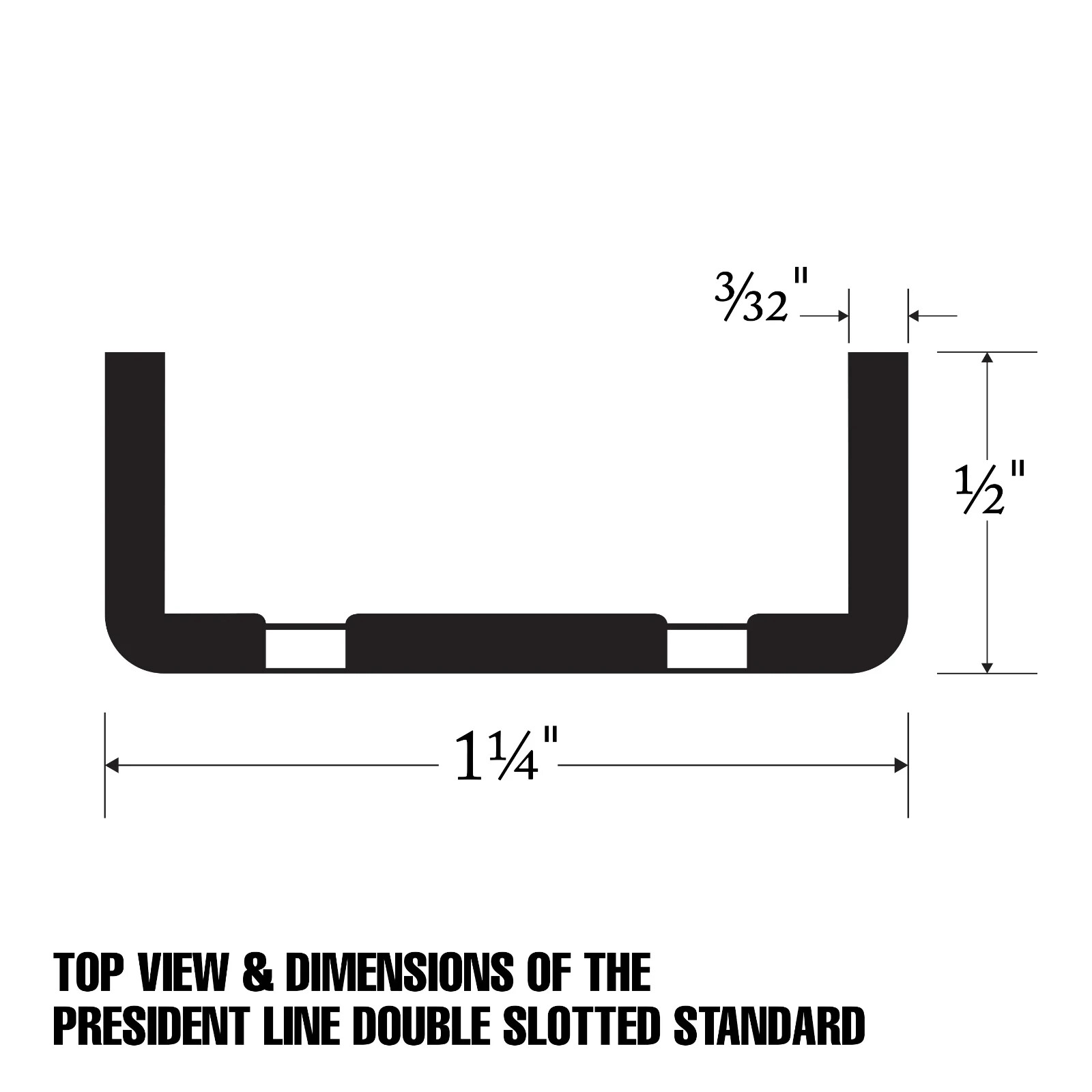 72" Heavy 1/2" Slots 1" Double Slotted Standards Satin Zinc SS22/72 (Pack Of 10)