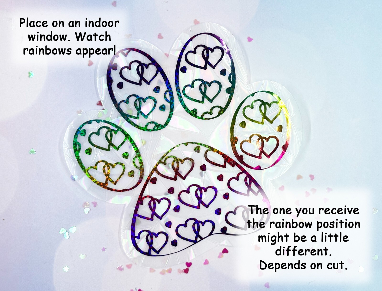 Paw Sticker Window Cling Suncatcher Decal Rainbow Maker Prism
