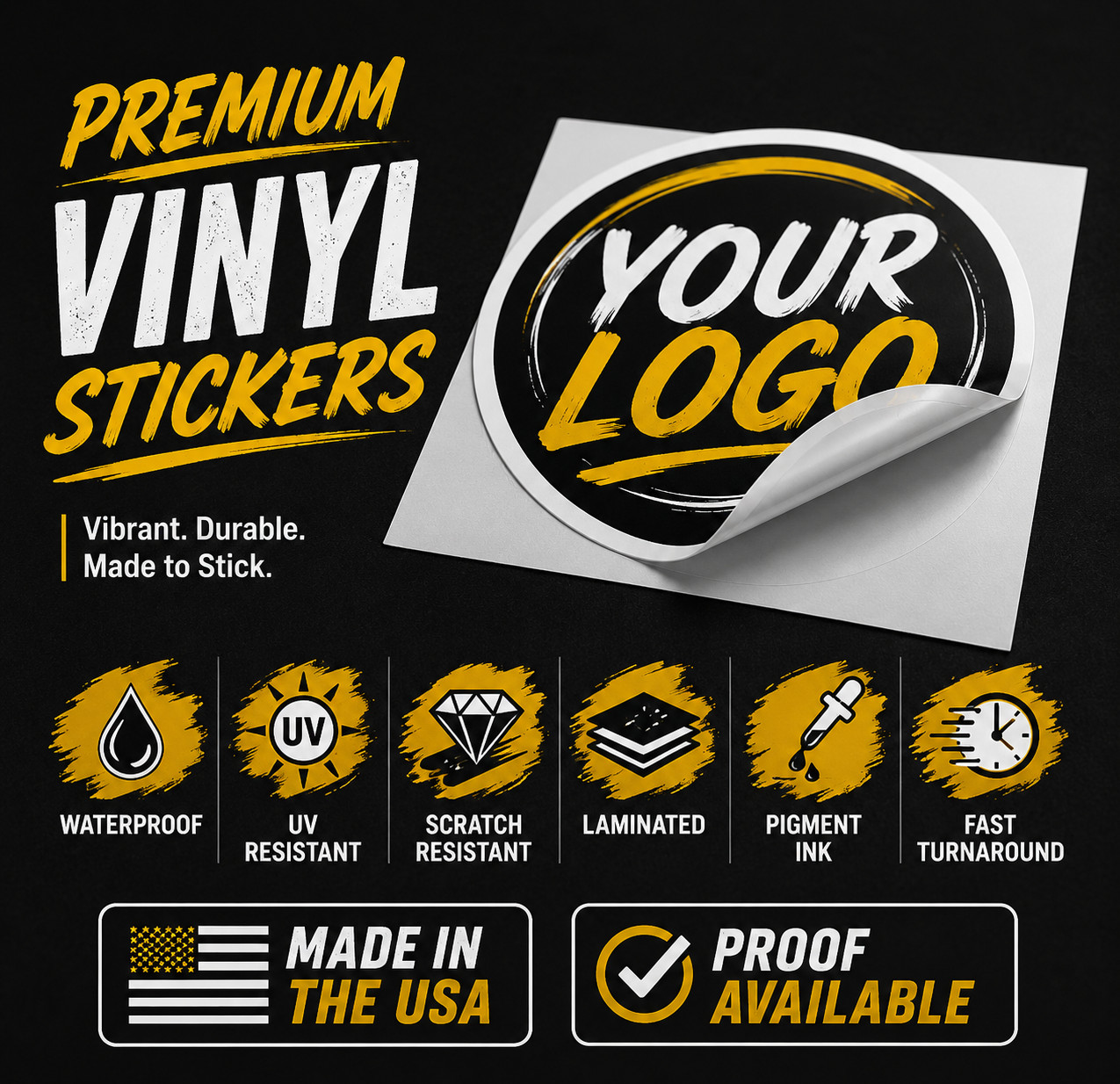 Custom Die Cut Vinyl Color Sticker –UV Resistant Water Resistant Car laptop