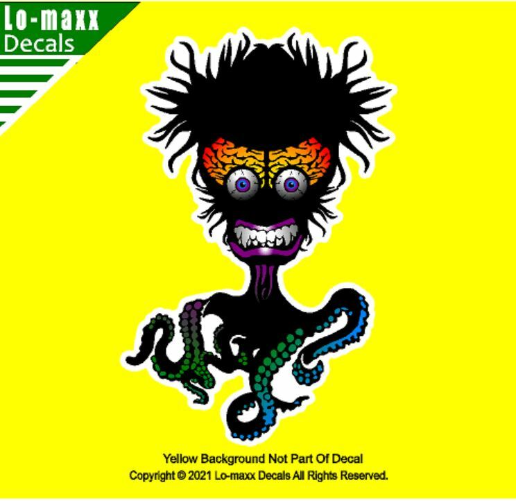 Octopus Brain Monster Superior Quality Cool Original Art Printed Vinyl Sticker