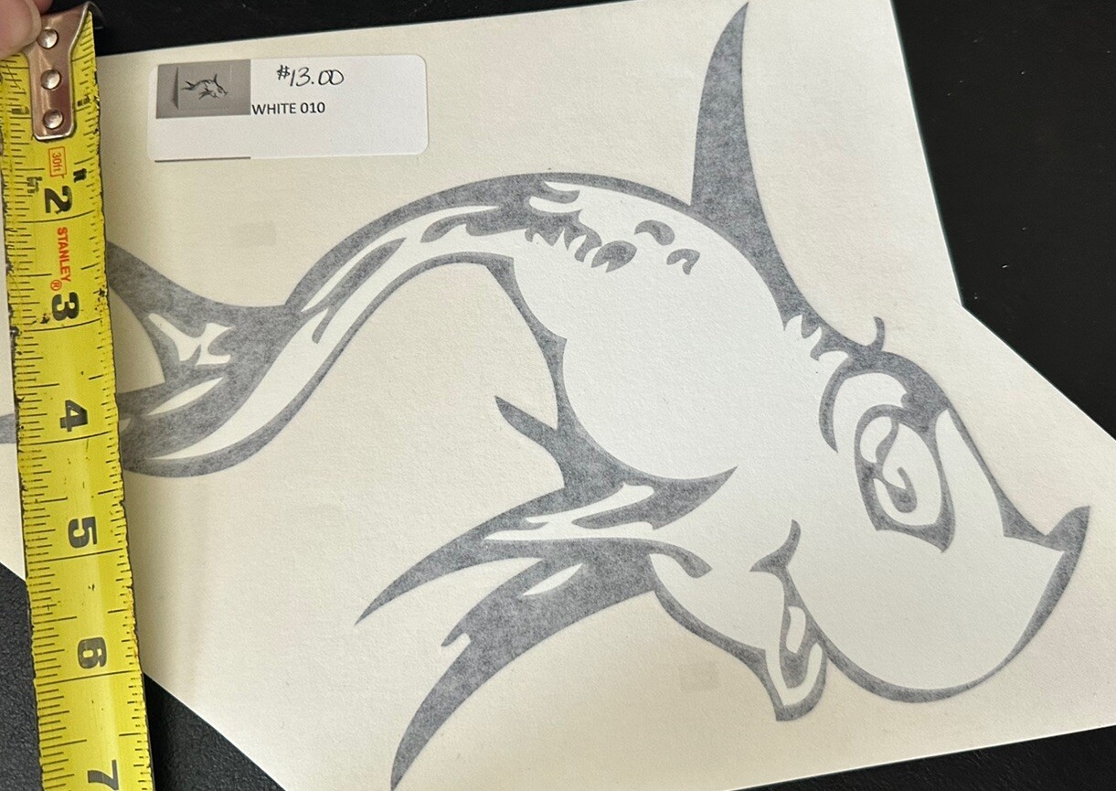 Dr. Seuss One Fish, Two Fish Vinyl Wall Decals LARGE White Decal 9" X 7"