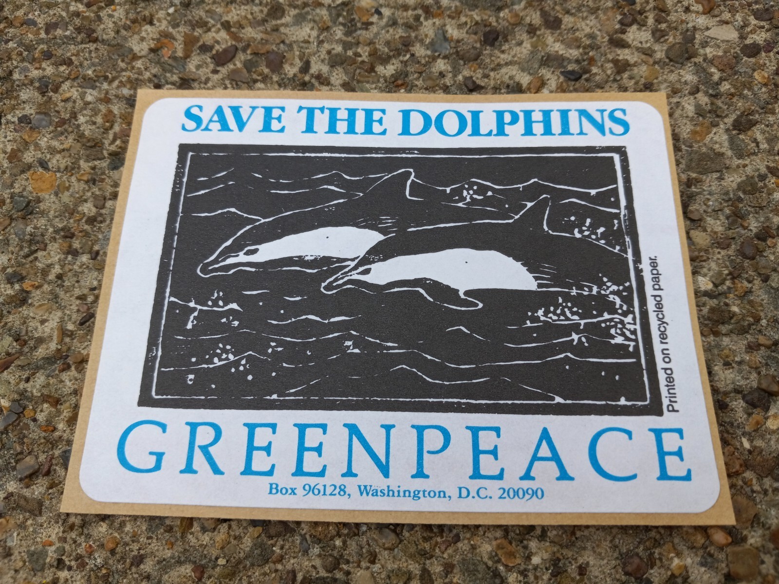 VTG Sticker Greenpeace 4”x3.25” Save the Dolphins