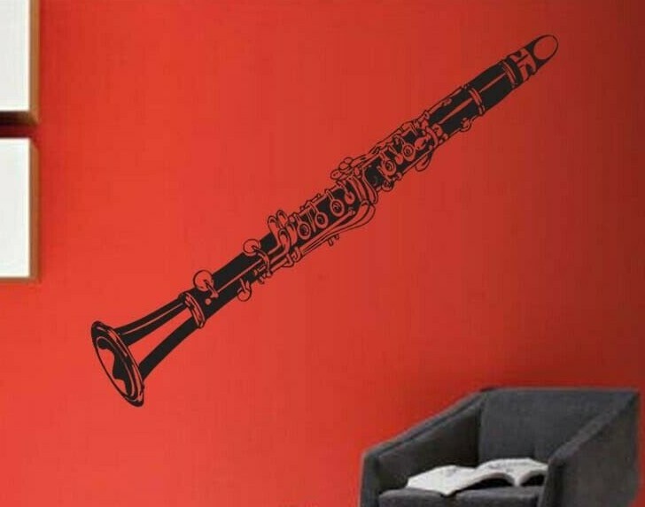 Clarinet Music Musical Instrument Vinyl Wall Sticker Decal