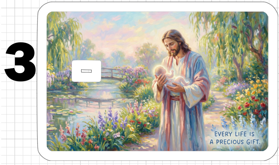 Jesus Christ Pro Life Gift Credit Debit ATM Card Skin Sticker God Baby Love Live
