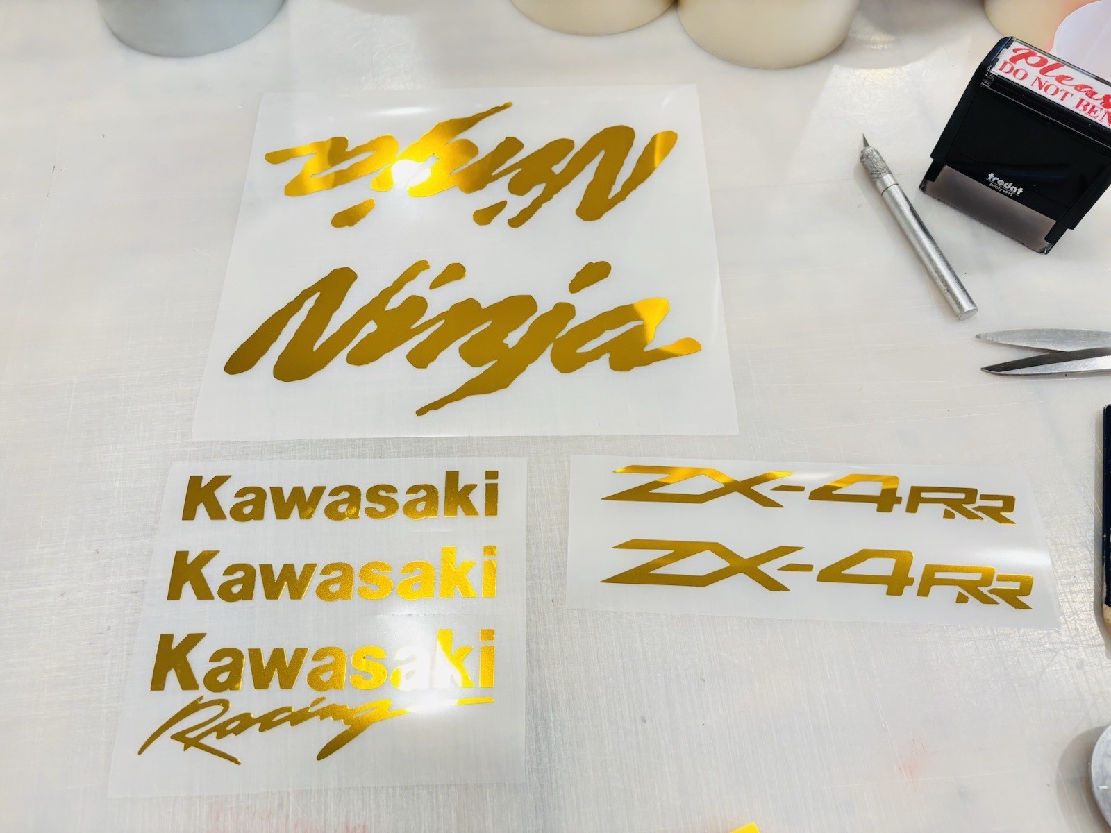 TWO THOR Die Cut Vinyl Decals Motorcycle Honda Kawasaki Suzuki Yamaha KTM Husky