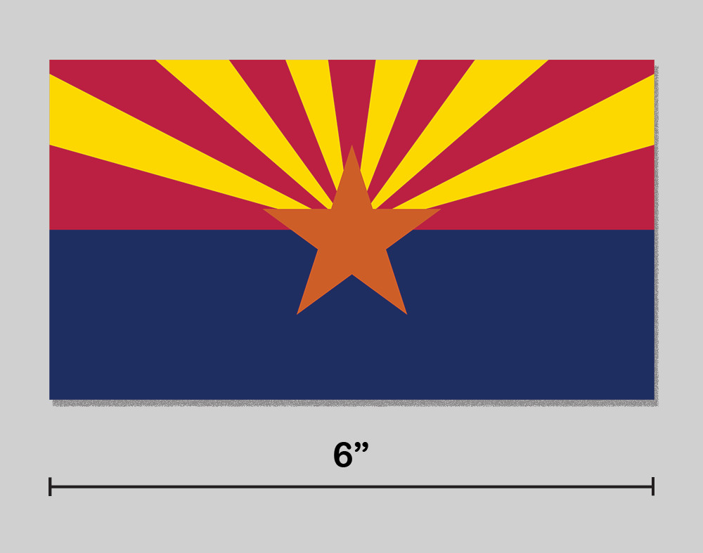 Arizona Sticker AZ State Flag 6" Vinyl Decal