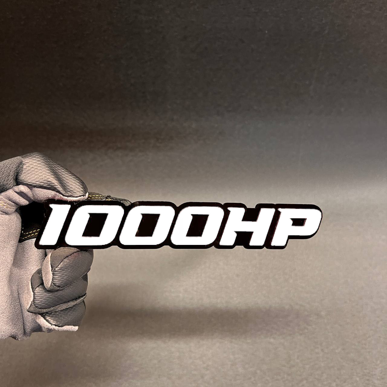 1X 1000 HP BLACK – WHITE Custom Car Emblem Multicolor Acrylic Car Badge Decal