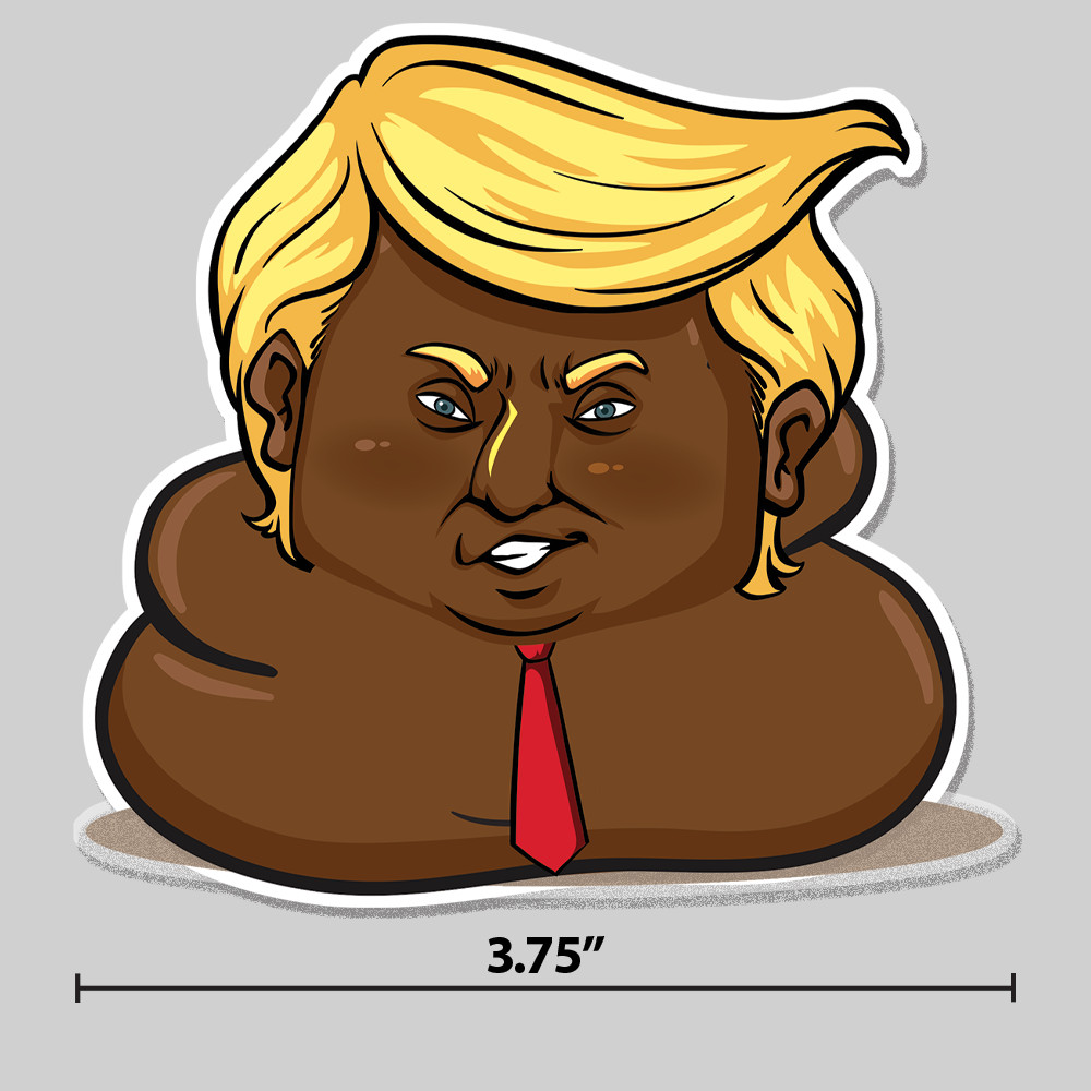Trump Poop Sticker Emoji Anti-Trump Turd 3.75 Vinyl Decal