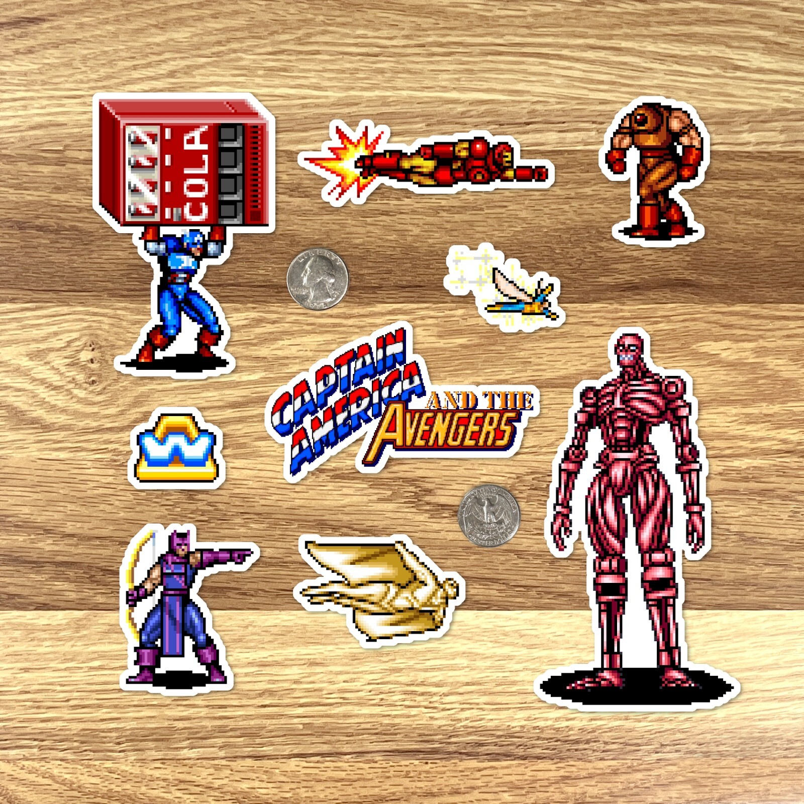 Captain America and the Avengers Stickers Marvel Pixel Art 31 Sticker Pack